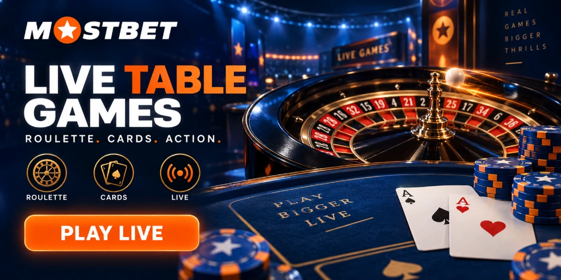 Gry w Mostbet Casino: sloty, live i stoły